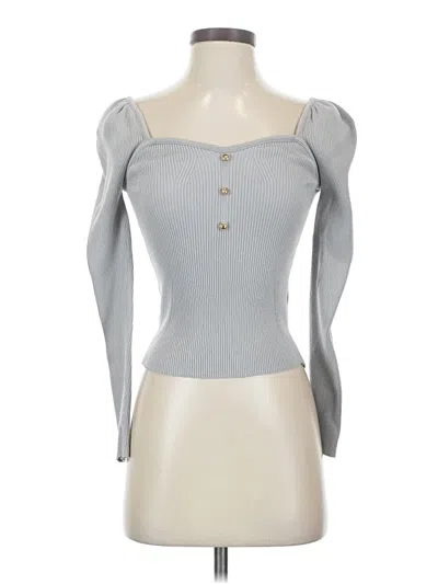 Pre-owned River Island Long Sleeve Top Gray Sweetheart Neckline Tops