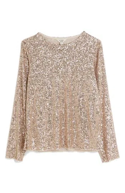 River Island Sequin Top In Gold