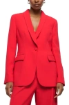 River Island Shawl Collar Tuxedo Blazer In Red