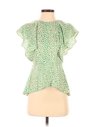 Pre-owned River Island Short Sleeve Blouse In Green