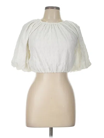 Pre-owned River Island Short Sleeve Blouse In White