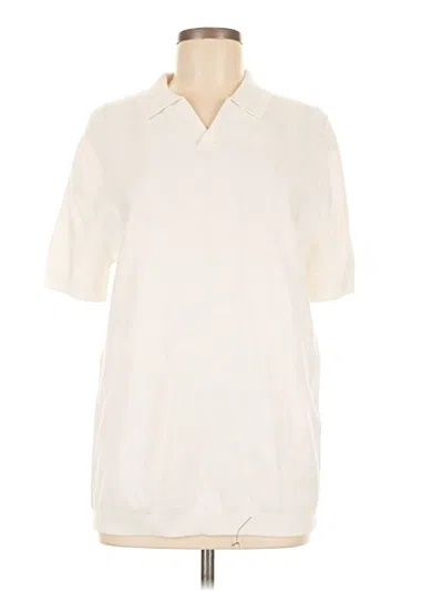 Pre-owned River Island Short Sleeve Polo Shirt In White