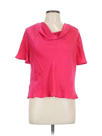 Pre-owned River Island Short Sleeve Top Pink Cowl Neck Tops