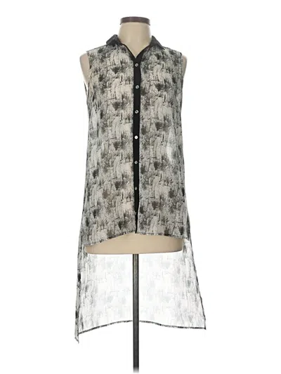 Pre-owned River Island Sleeveless Button Down Shirt In Silver