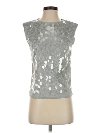 Pre-owned River Island Sleeveless Top Silver Keyhole Neckline Tops