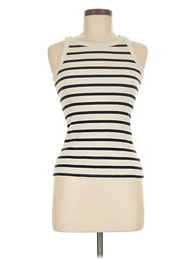 Pre-owned River Island Tank Top Ivory Halter Neckline Tops In White