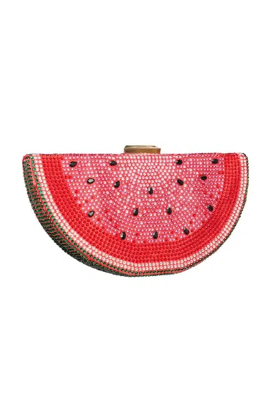 River Island Women's Watermelon Crystal Clutch Evening Bag In Red