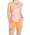 River + Sky Raya Satin Tank Top In Calypso In Multi