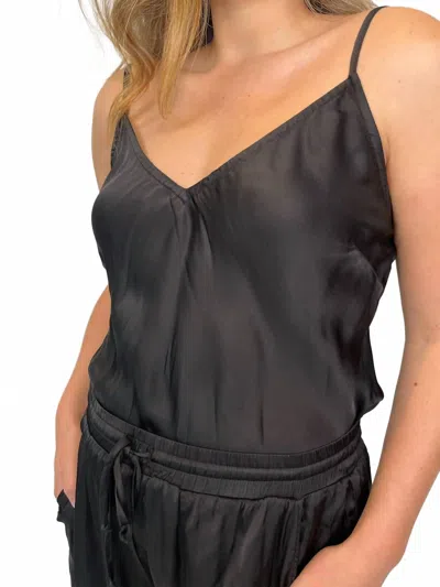 River + Sky Satin Cami In Black