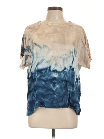 Pre-owned River + Sky Short Sleeve Blouse In Blue