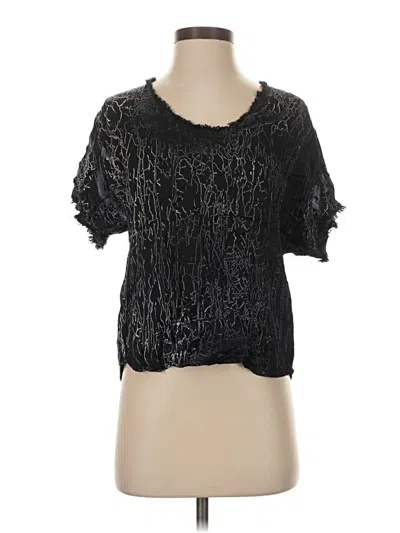 Pre-owned River + Sky Short Sleeve Top Black Scoop Neck Tops