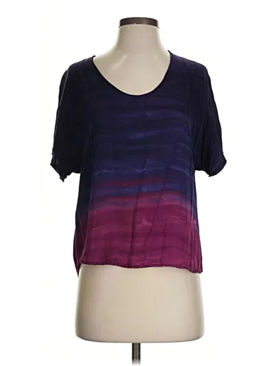 Pre-owned River + Sky Short Sleeve Top Purple Scoop Neck Tops