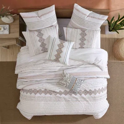 Riverbrook Home Andrew Cotton Bedding In White;orange