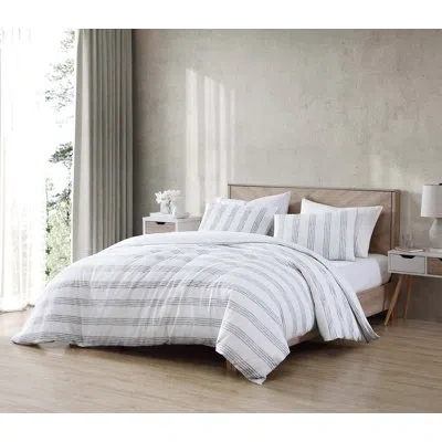Riverbrook Home Chopra White/blue White/blue Microfiber 3 Piece Comforter Set In White,blue
