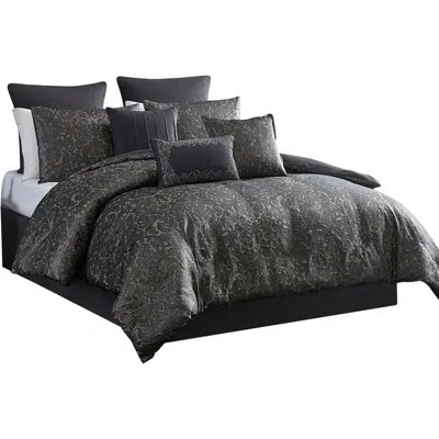 Riverbrook Home Delery Microfiber Modern & Contemporary 5 Piece Comforter Set In Charcoal