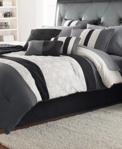 Riverbrook Home Elsie 7-pc. Comforter Set, King In Black,gray