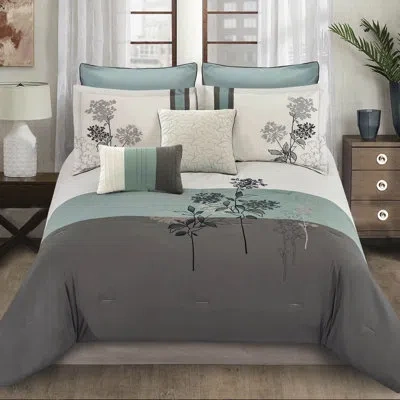 Riverbrook Home Emilie Comforter Set In Blue,gray,ivory