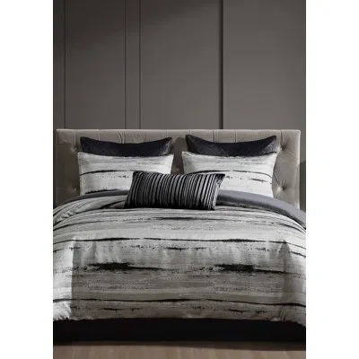 Riverbrook Home Emmett 6 Pc Queen Comforter Set In Black,gray