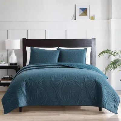 Riverbrook Home Marci 3 Pc Queen Silver Coverlet Set In Blue
