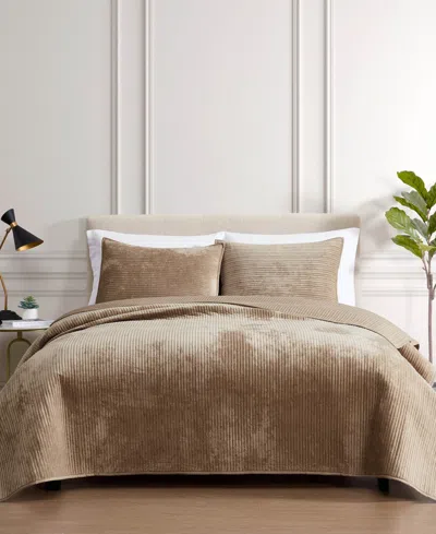 Riverbrook Home Reese Velvet 3-pc. Coverlet Set, King In Brown