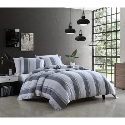 Riverbrook Home Vara Gray/blue 100% Cotton 2 Piece Comforter Set In Gray,blue
