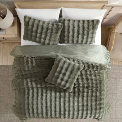 Riverbrook Home Waimi Faux Fur 3 Pc Twin Xl Comforter Set In Green