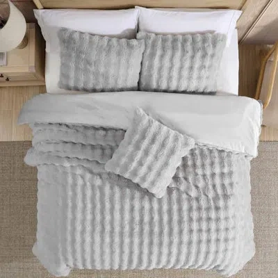 Riverbrook Home Waimi Faux Fur 4 Pc Comforter Set In Gray