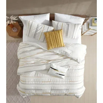 Riverbrook Home Whitten Cotton Blen Bedding In White;gray;gold