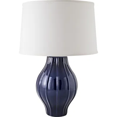 Riverceramic 26" High Large Fluted Gloss Navy Blue Ceramic Table Lamp