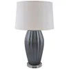 Riverceramic 29" Modern Ribbed Charcoal Black Ceramic Table Lamp