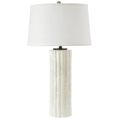 Riverceramic Bamboo Pure White Fluted Column Table Lamp