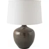 Riverceramic Bean Pot 25" High Gloss Charcoal Black Ceramic Table Lamp