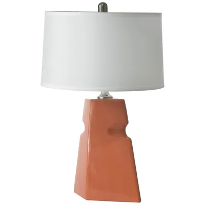 Riverceramic Cubic Orange Nectar Glazed Table Lamp