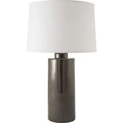 Riverceramic Cylinder 28" Modern Gloss Charcoal Black Ceramic Lamp