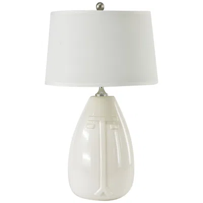 Riverceramic Deco White Glazed Table Lamp