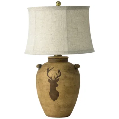Riverceramic Deer Head 28 1/2" Rustic Birchwood Jug Table Lamp