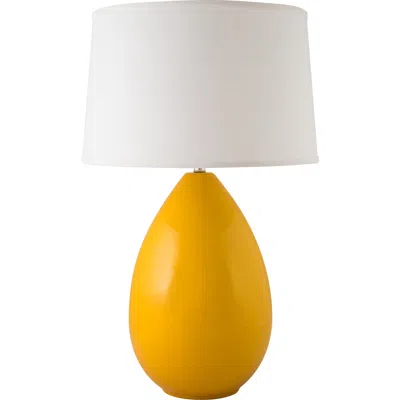 Riverceramic Egg 29" Modern Gloss Curry Yellow Ceramic Table Lamp