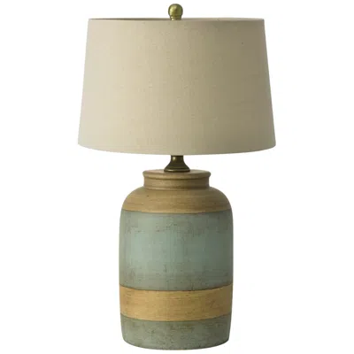 Riverceramic Farmhouse 28" Weathered Green Canister Ceramic Table Lamp