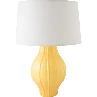Riverceramic Fluted 26" Gloss Straw Yellow Ceramic Table Lamp