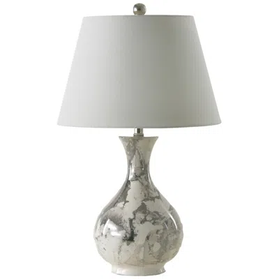 Riverceramic Jar White And Platinum Table Lamp