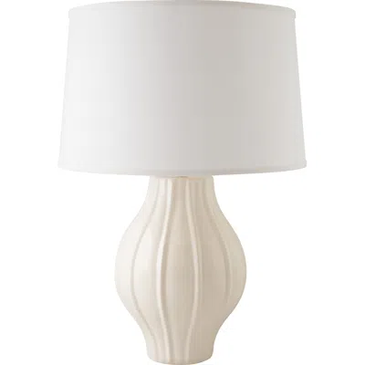 Riverceramic Large Fluted 26" Gloss White Ceramic Table Lamp
