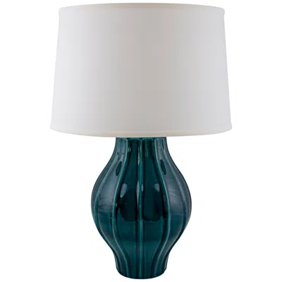 Riverceramic Large Fluted 26" High Tropical Turquoise Table Lamp
