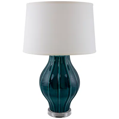 Riverceramic Large Fluted 27" Acrylic And Tropical Turquoise Lamp