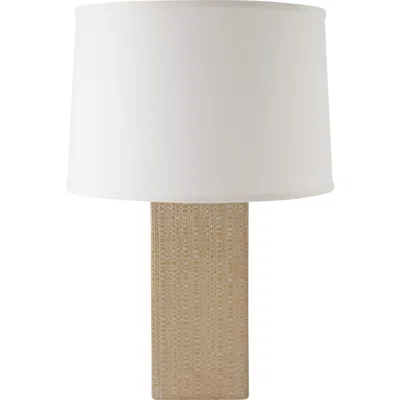 Riverceramic ® Linen Textured White Wash Suede Table Lamp