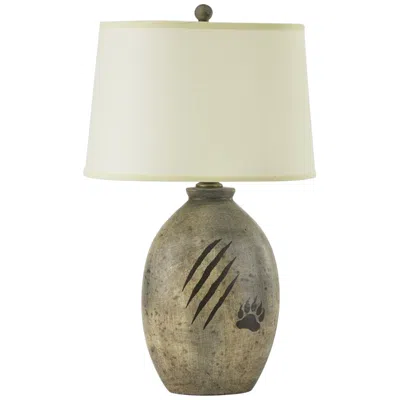 Riverceramic Oval Paw And Claw 28 1/2" Barnwood Ceramic Table Lamp