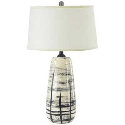 Riverceramic Primitive 29" Black And White Ceramic Vase Table Lamp