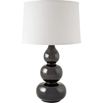 Riverceramic Triple Gourd 28 1/2" Gloss Black Ceramic Table Lamp
