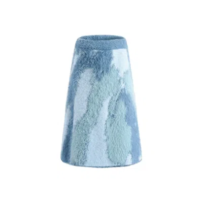 Riverpeace.co Women's Blue Aqua Drift Textured Midi Skirt