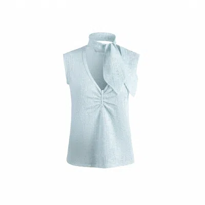 Riverpeace.co Women's Light Blue Textured Knit Tank Top