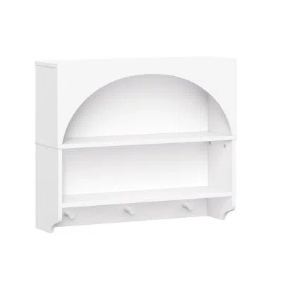 Riverridge Home Arched Wall Shelf With 3 Hooks- White